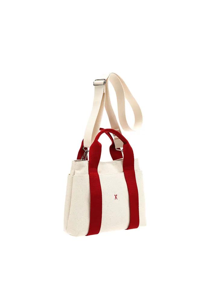 Stacey Daytrip Tote Canvas S Ivory_Red
