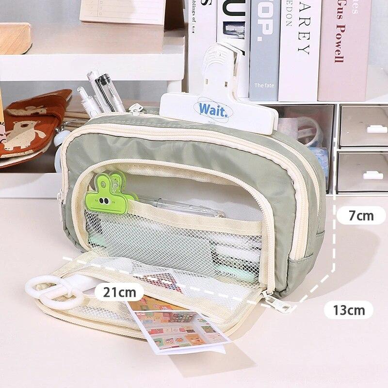 

1 шт. Канцелярская сумка, пенал, большая емкость, пенал, канцелярская коробка, косметичка, портативные подарки