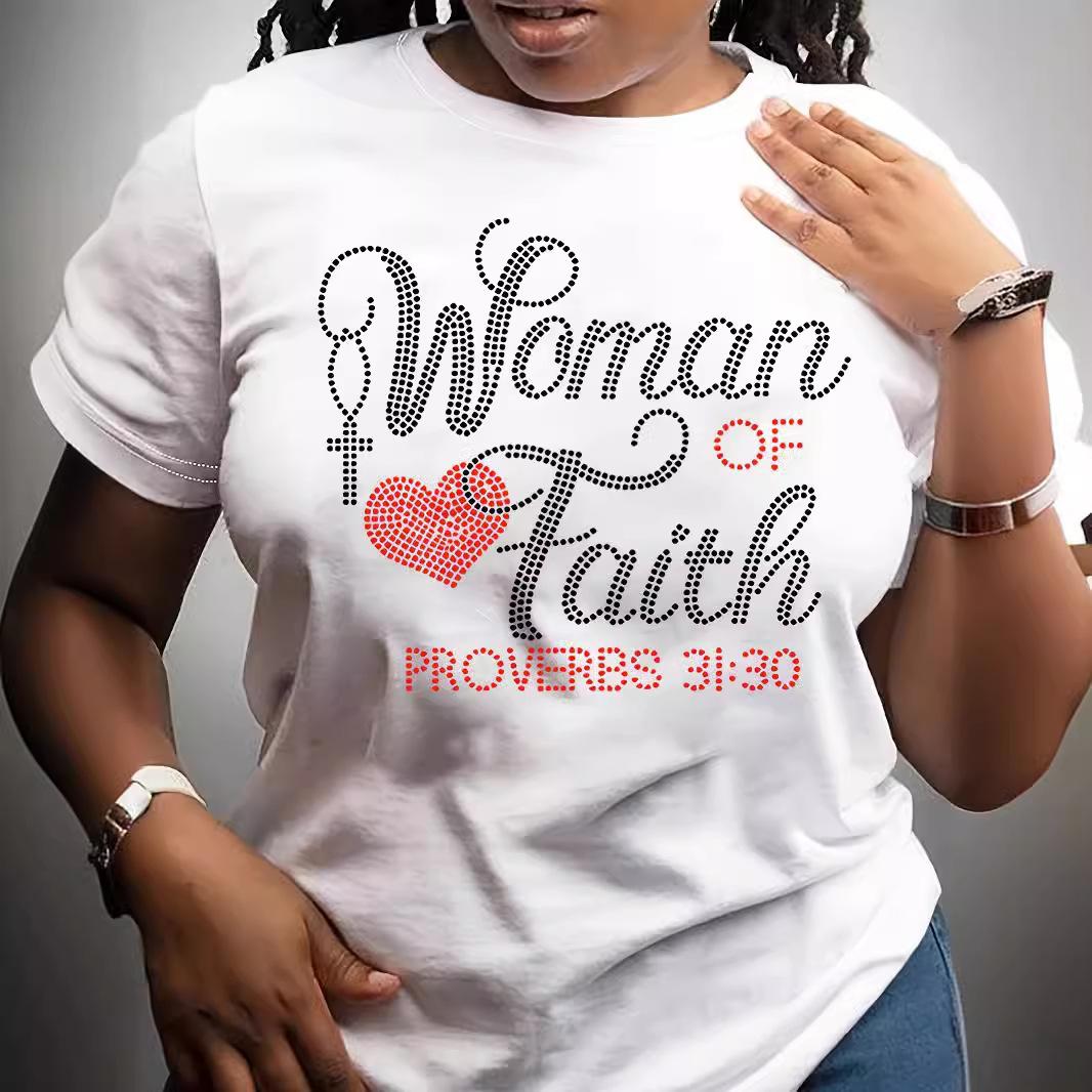 

Woman Letter Printed Round Neck Short Sleeved Women’s T-shirts XL белый