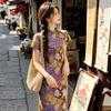 Purple New Chinese Short Cheongsam Improved Young 1011 New Girl High Sense Small Daily Summer