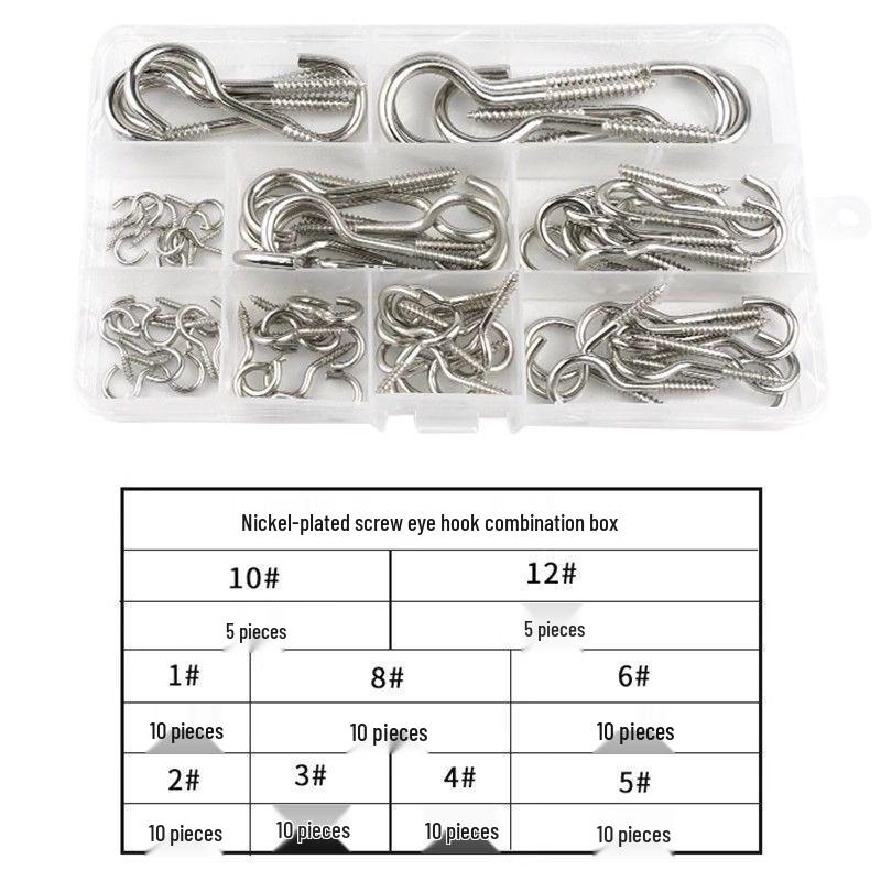 Eye Bolt & Assorted Hooks with Self-Tapping Screws
