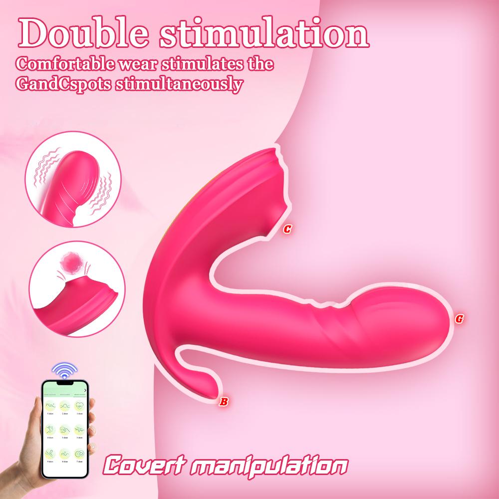 Women's Silicone Suction Penis Anal Plug Three-in-one Vibrator, G-spot Stimulation Masturbator, Adult Sexy Sex Toys, Sex Toys