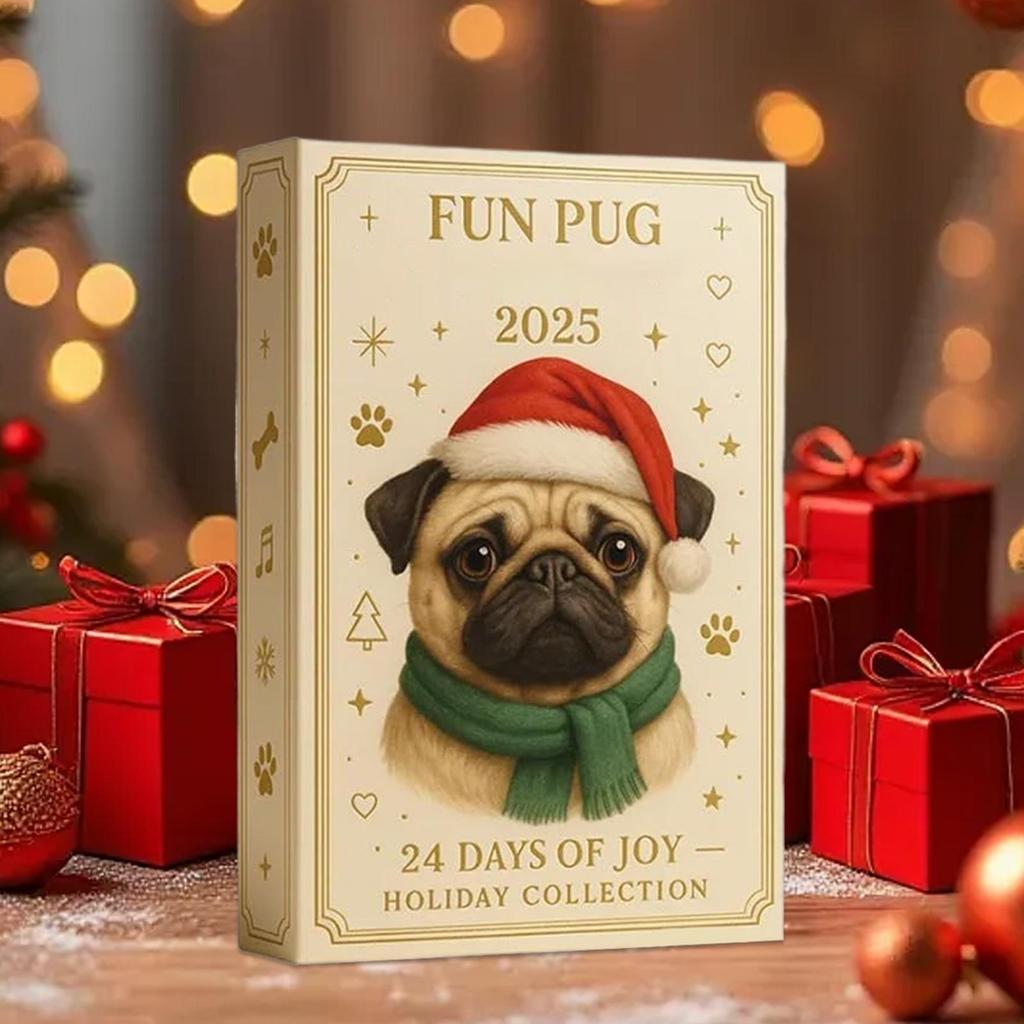 Dog Advent Calendar 2025 24 Days Christmas Countdown 2D Acrylic Cute Dog Christmas Tree Pendant Ornaments Xmas Navidad Party