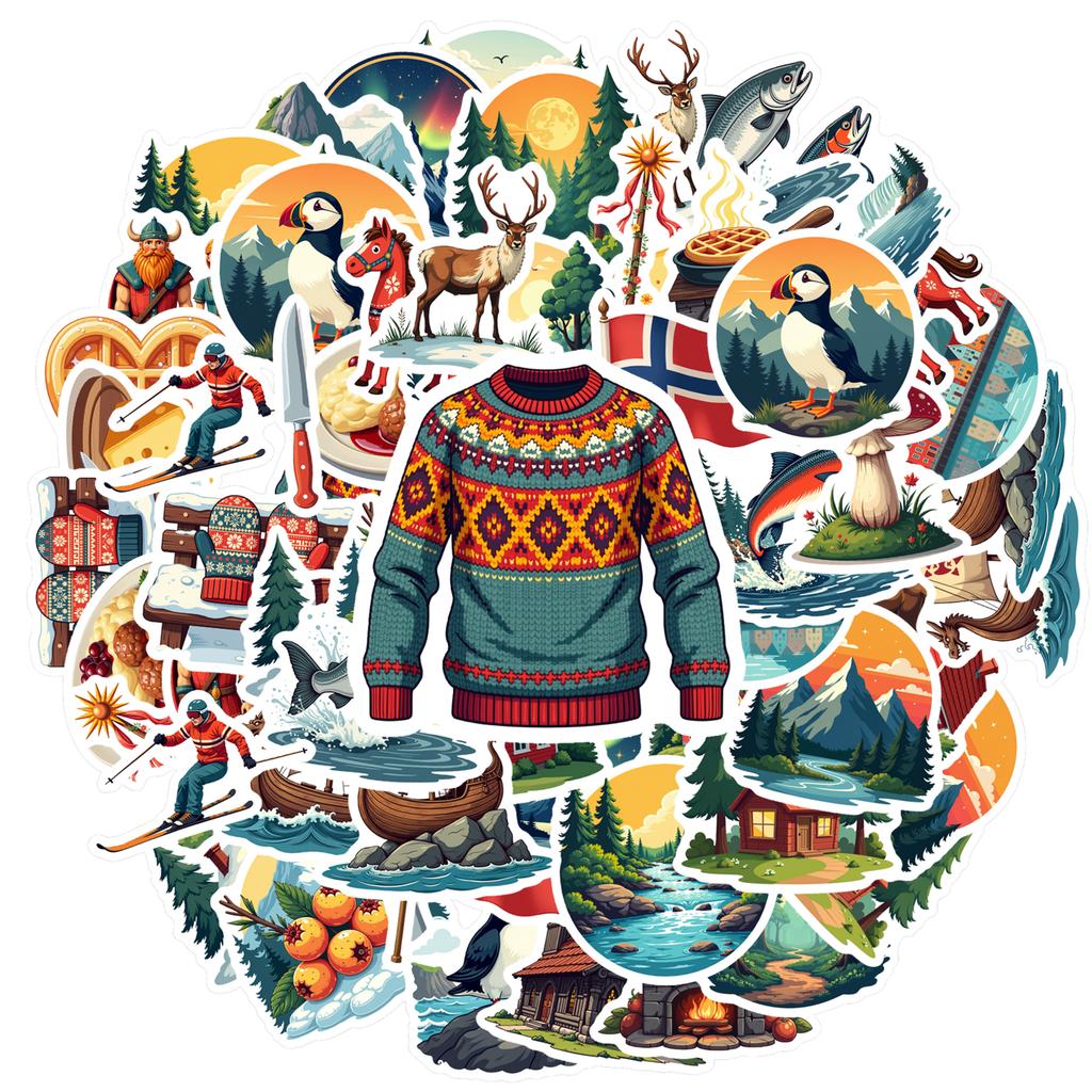 35-100pcs Nordic Charming Stickers Scrapbooking Stickers Aesthetic Retro Graffiti Waterproof Stickers For Planner Diary Decor