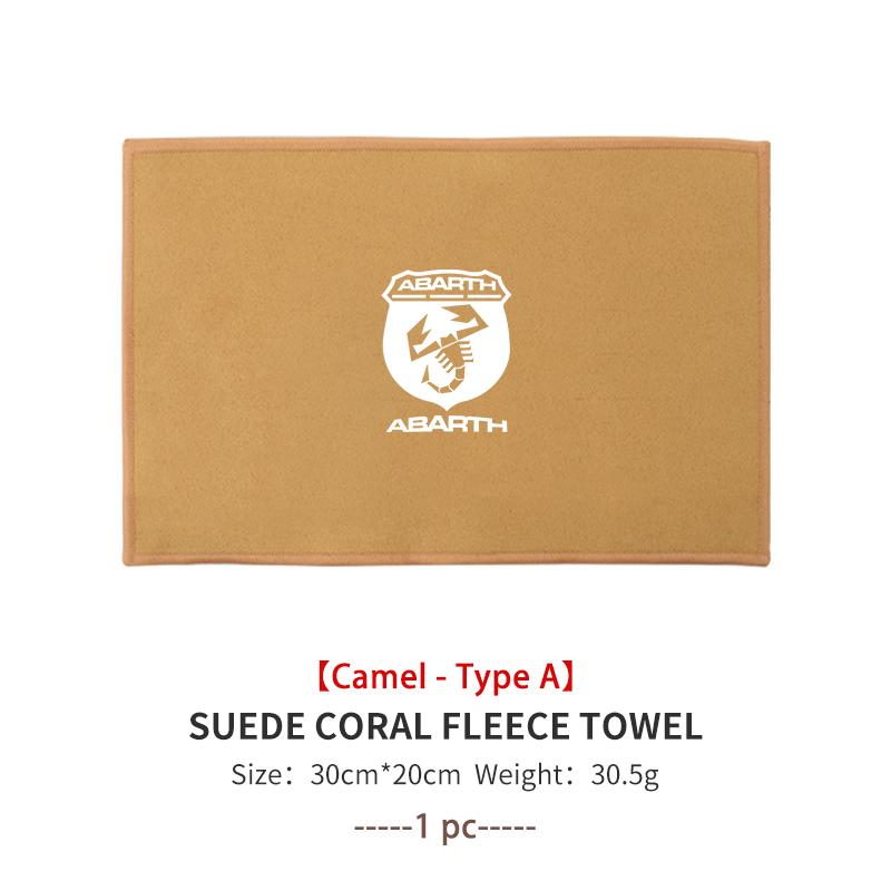 For Abarth Microfiber Towel Car Drying Towel Auto Plush Wash Towel Car Cleaning FR FIAT 500 Doblo Tipo Panda Ducato Punto Stilo