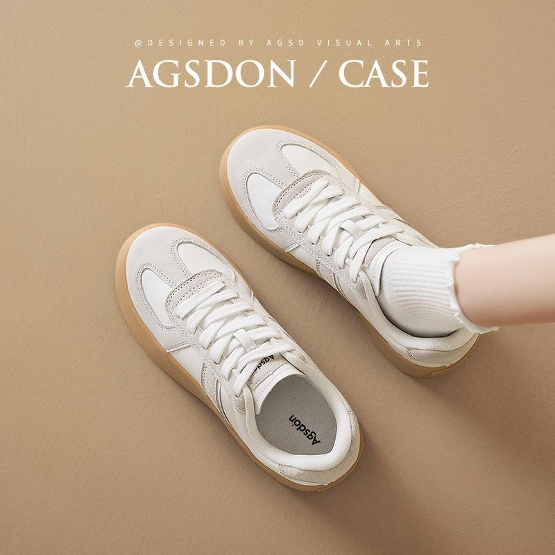 Augustine retro German training shoes women's 2025 new autumn platform Forrest Gump board shoes casual sports white shoes