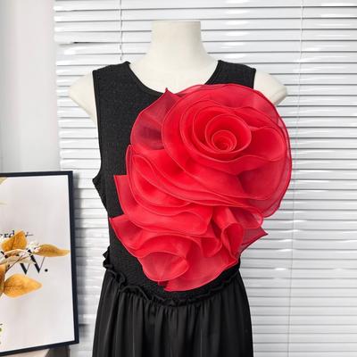 New Multi-Layered Chiffon Rose Flower Pleated Puffy 3D Chest Flower DIY Handmade Clothing Decoration Corsage