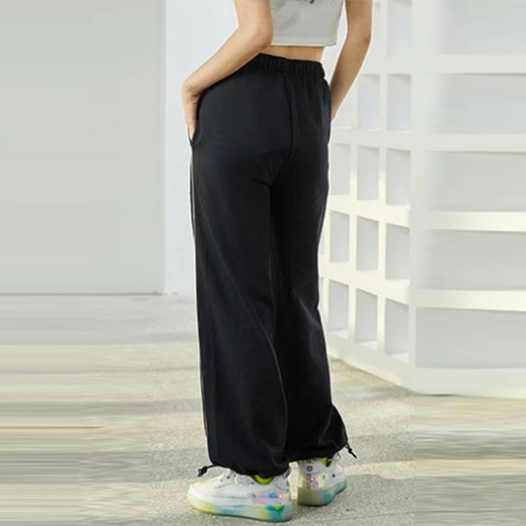 Li Ning Sports Fashion Series Letter Embroidery Cuffed Sweatpants Women Sweatpants Black AKLR544-1