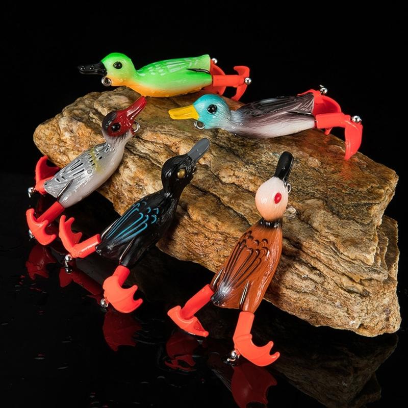 Doppelpropeller Schwimmende Ente Angelköder Haken Ente Oberflächenköder Schwimmköder Künstliche Plätschernde Spritzende Füße
