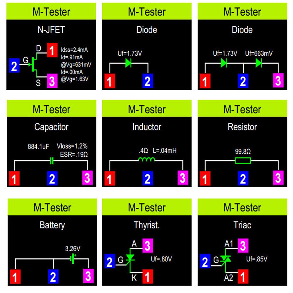 LCR-TC1 LCR-T7 Transistor Tester Multimeter Colorful Display TFT For Diode Triode MOS/PNP/NPN Capacitor Resistor Transistor