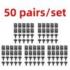 10/20/50pairs Screws Plus Metal U-Bolt Clips for Car Body Bumper Baffle Fasteners Threaded Clips Engine Hood Chassis Hood