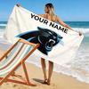 Custom Name,Carolina Panthers Print Beach Towel, Large Soft Quick Dry Towel for Beach Camping Swimming