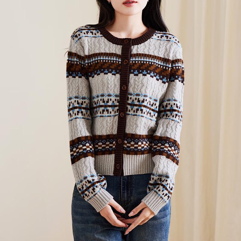 SOFSIL Women s Fair Isle Lambswool Cardigan L