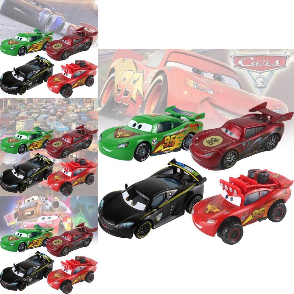 Alloy Racing Car Toy Collection Featuring Mater Orange Bad Guy And Lightning Mcqueen
