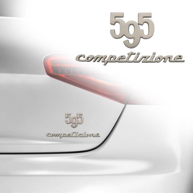Car Sticker Metal 595 Logo Emblem Badge Trunk Decal For Abarth 695 595 Turismo Competizione 70th Anniversary