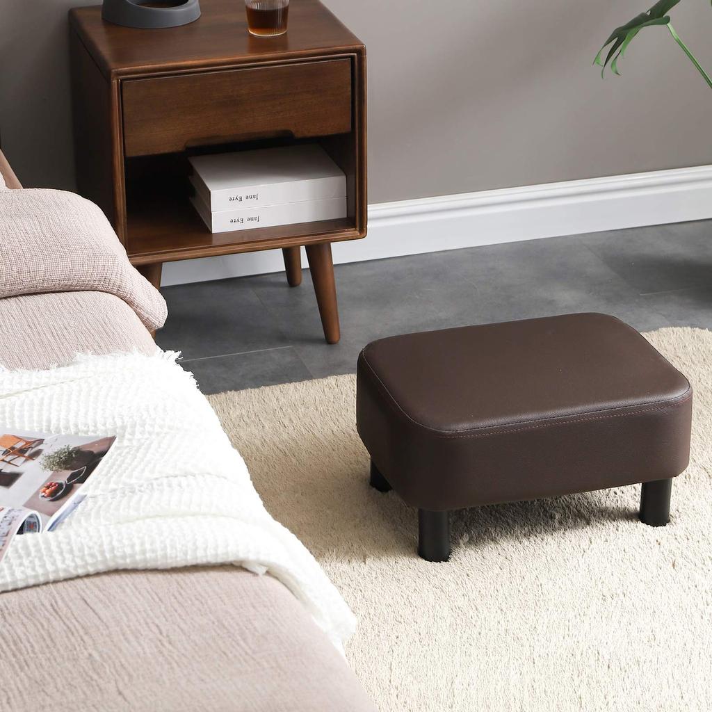 IBUYKE Ottoman Small Stool with Suitable for Living and Stool, Footstool, Rectangular, Under-Desk Legs, Low, Non-Slip, Square, Rooms, Entryways,