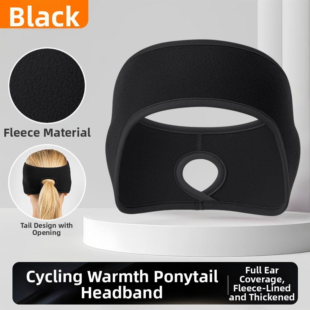 Thermal Insulation Ponytail Headband Fleece Material Sport Headband Ear Warmer Headband  Cycling