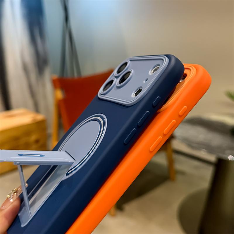Magsafe Klapphalter Handyhülle Für iPhone 17 16 ProMax 16 15 14 Plus 13 12 11 Hautgefühl TPU Stoßfest Magnetische Abdeckung