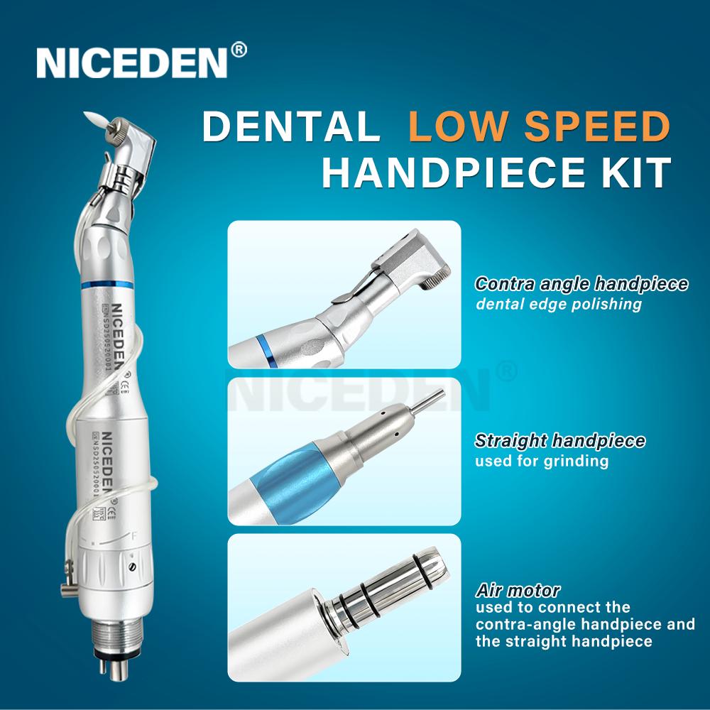 NICEDEN Dental Straight Nose Cone Low Speed Handpiece Straight 203C External Water E-type Straight Handpiece Dentistry Equipment