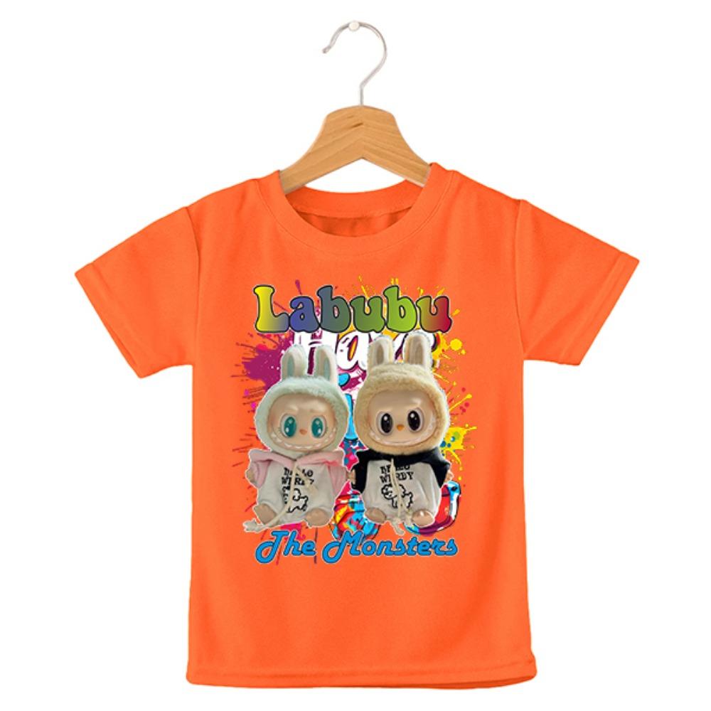 

Футболка с 3D-печатью LABUBU, модный свободный стиль, с коротким рукавом, одежда для мальчика или девочки 140