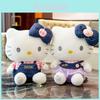 Hello Kitty Denim Plush Toy With Feather Cotton Filling For Gift And Collectors Item