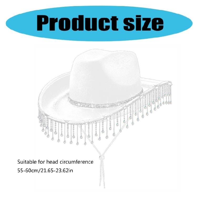 Gleaming Bride Hat Sparkly Cowboy Hats Rhinestones Panama Hat for Party