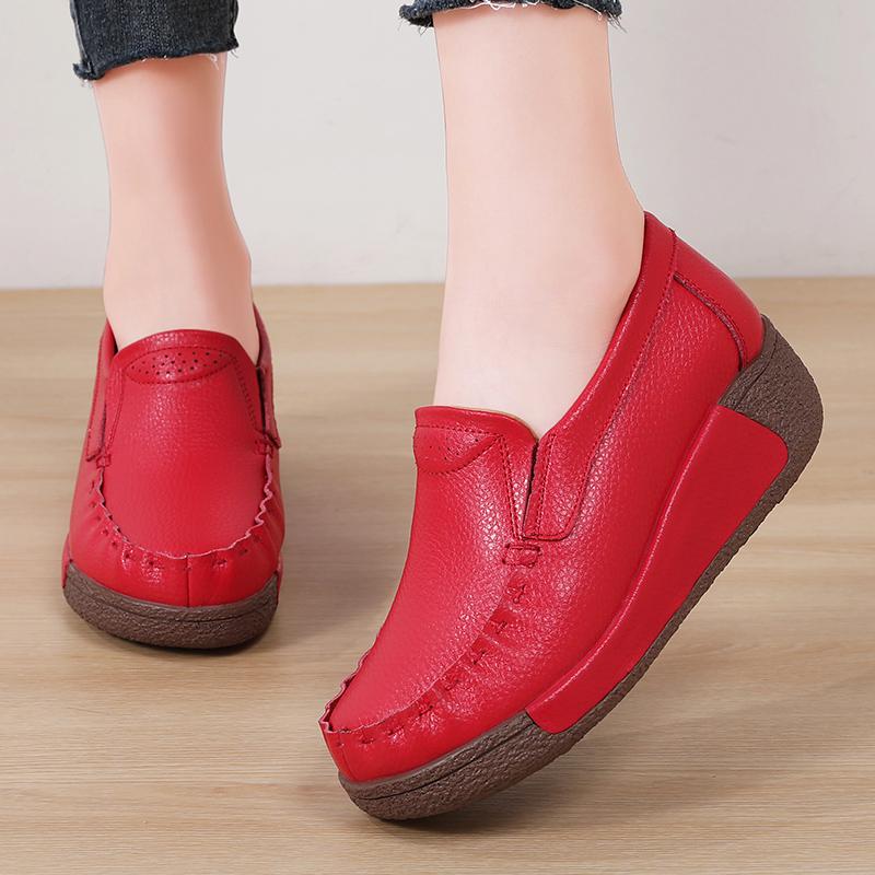 35-41 Women's Oversized Comfortable Thick Soled High Rise Sponge Shoes Mother's Shoes Lazy Shoes Loafers Shoes