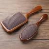 Wooden Paddle Brush with Steel Bristles Anti-Static Scalp Massager Cushion Hairbrush Hair Detangler Brush for Women Men