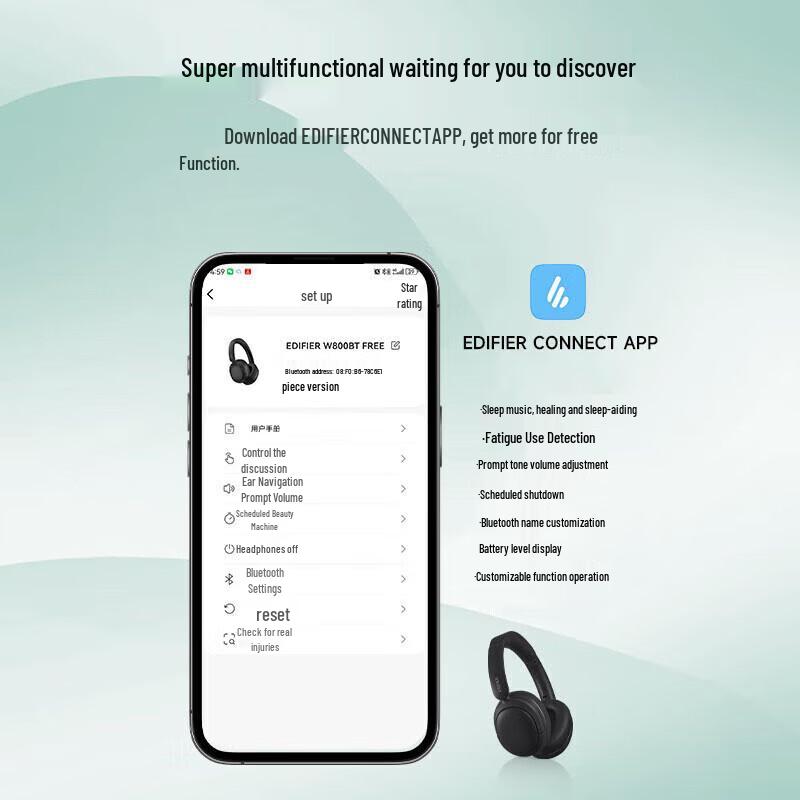 Edifier W800BT Free Over-Ear Bluetooth Headphones