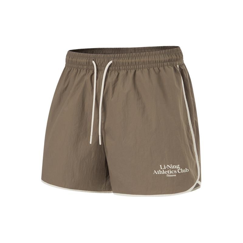 

Li-Ning Cooling Comfortable Moisture Wicking UV Resistant Loose Antibacterial Sports Pants Women Shorts Mushroom-Brown AKSU610-3 XS