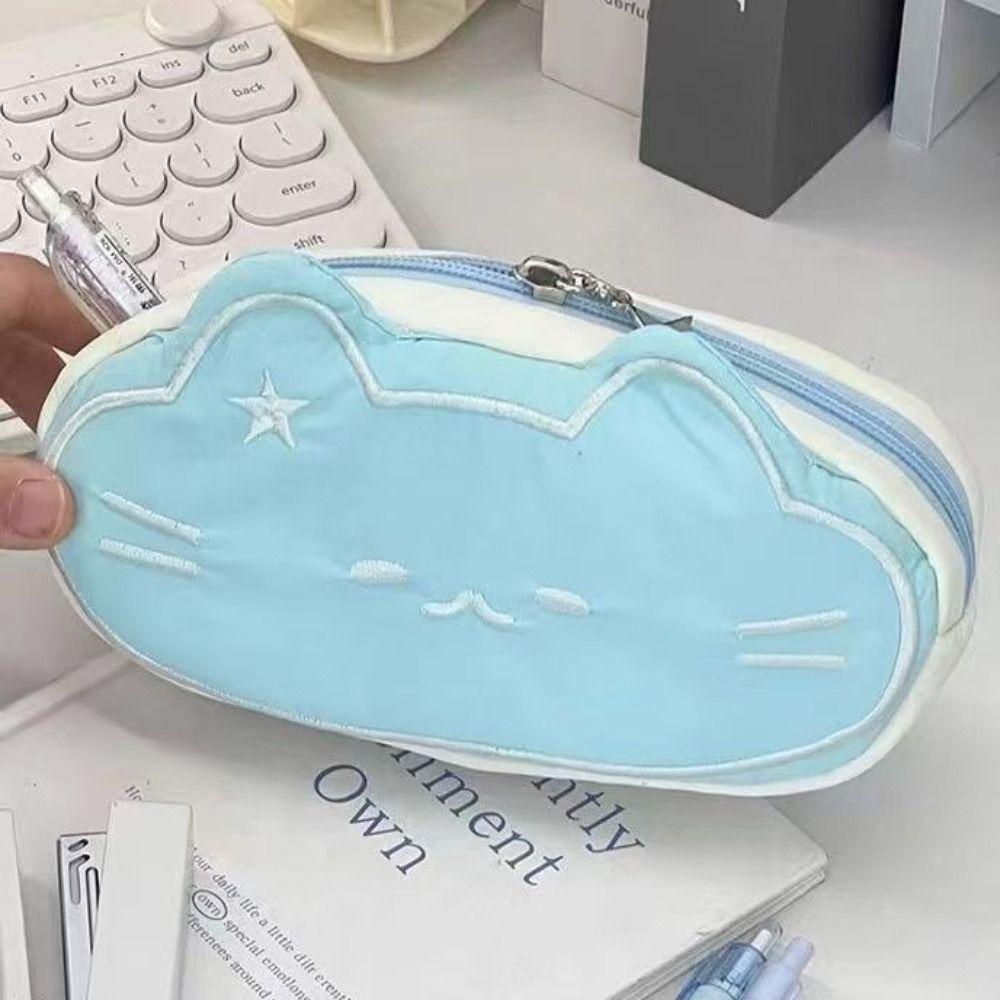 Caramel Cat Pen Case Plush Stationery Bag Cute Pencil Case  Birthday Gift