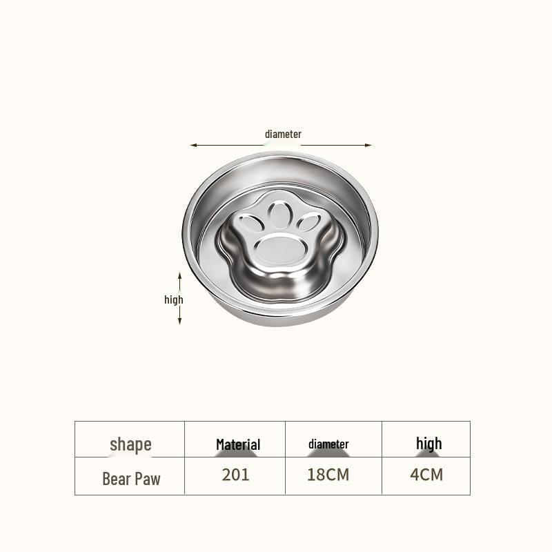 Stainless Steel Non-Slip Slow Feeder Bowl for Small Dogs and Cats