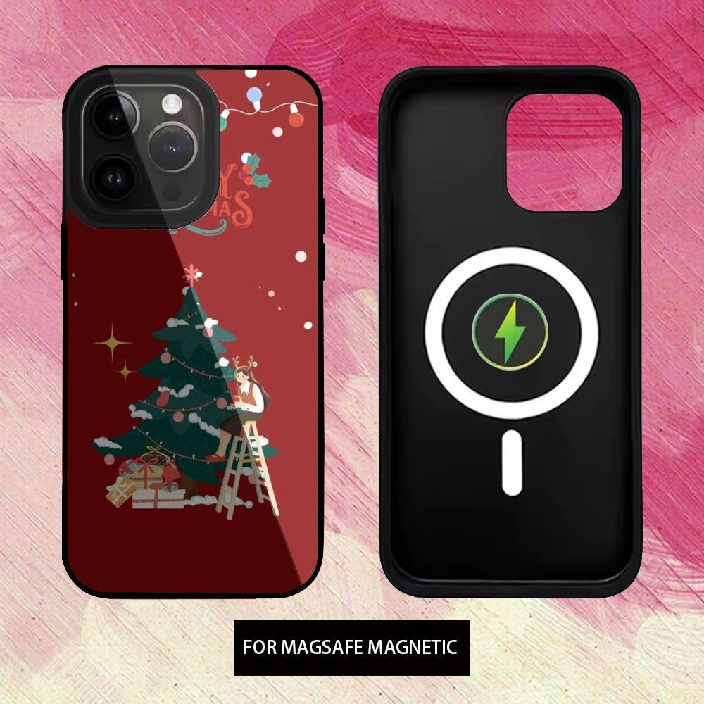 

Cartoon Christmas Phone Case For iPhone17,16,15,14,13,12,11 Plus,Pro Max Magnetic Magsafe Wireless Charging iPhone17