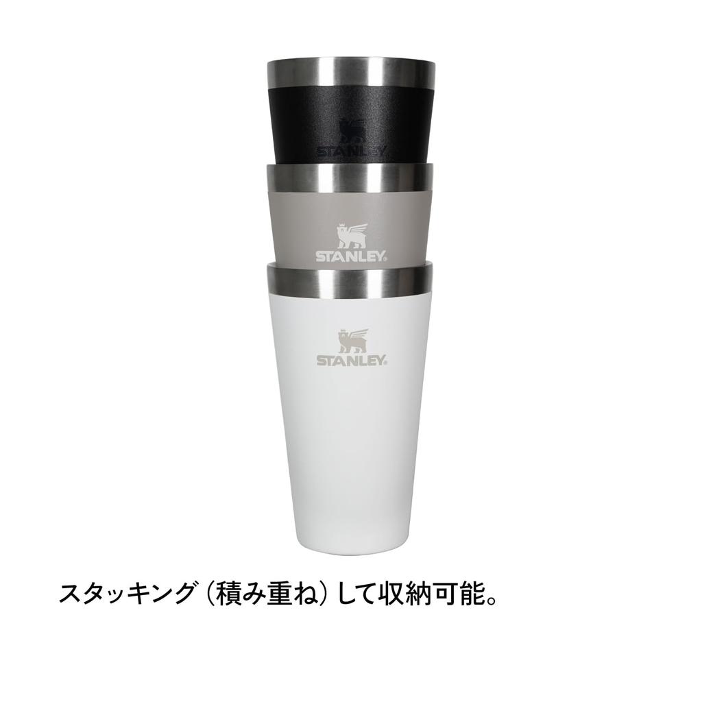 STANLEY NEW Stackable Vacuum Black Vacuum Insulated Stainless Keeps Coffee Hot or Outdoor Dishwasher Warranty Japanese Pint, 0.47L, 2.0, Tumbler,