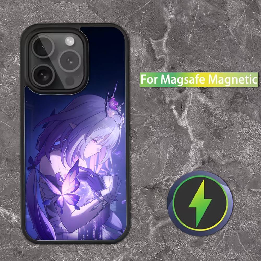 H-Honkai Castorice Star R-Rail Phone Case For iPhone 16,15,14,13,12,11,Pro,Max,Plus,Mini,SE Magsafe Magnetic Wireless Charging