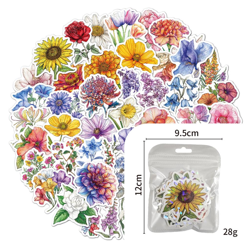 Suitcase Stickers 50 Stars Reading Holographic Flowers Inspirational Tablet Helmet Vinyl Water Bottle Laser Stickers