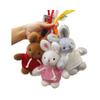 Rabbit Plush Keychain Toy Cute Stuffed Animal Doll Kids Birthday Keyring Gift