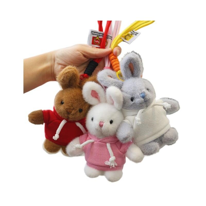Rabbit Plush Keychain Toy Cute Stuffed Animal Doll Kids Birthday Keyring Gift