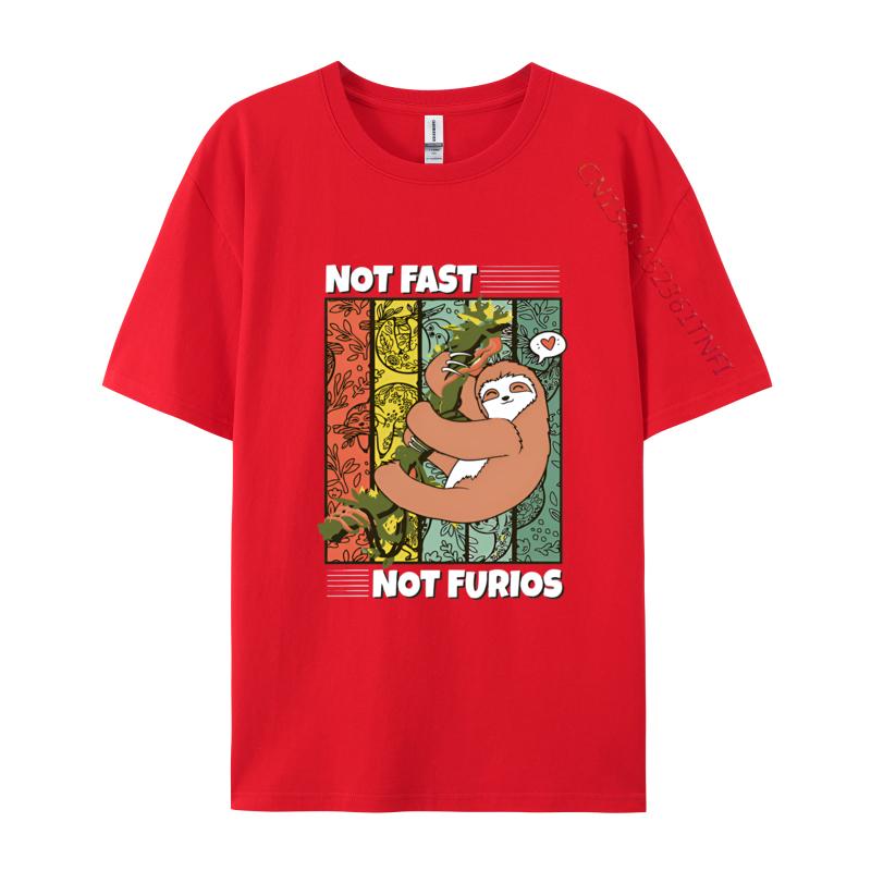 

Not Fast Not Furious Funny Cute Lazy Sloth TShirt Tshirts For Men Leisure Tops Shirt Cotton 3xl Men Clothing S