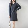 Women Sweater Dress 100% Wool MODERN NEW SAGA O-neck Knit Long Pullover Winter Jumpers Wool Long Dress Female