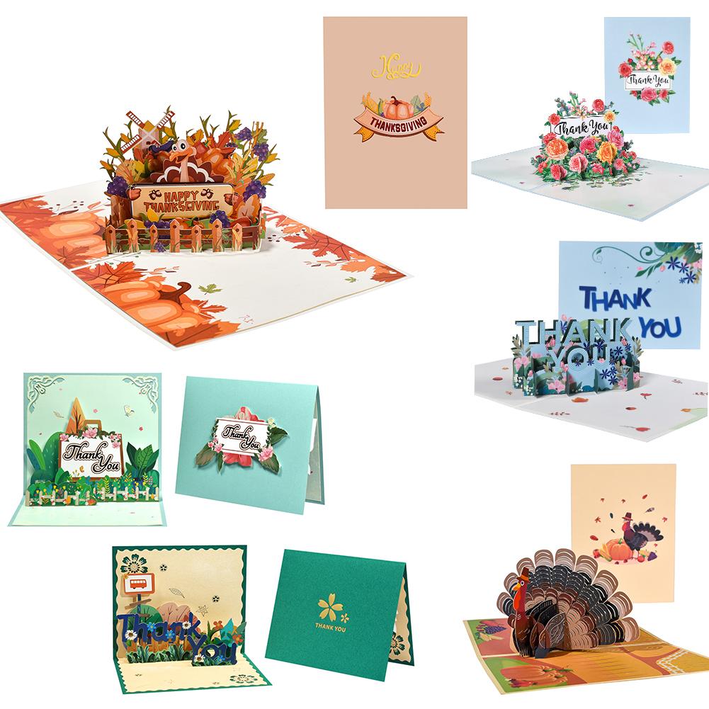 Thanksgiving Day Card 3D Pop Up Thank You Greeting Cards