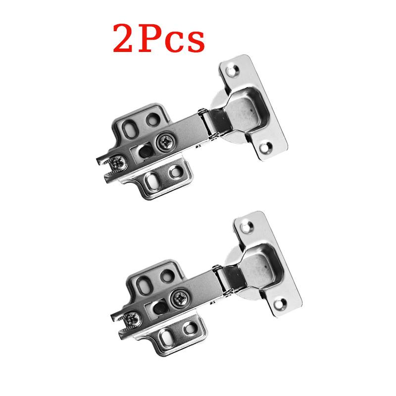 2 Pcs Stainless Steel Cabinet Door Hinges Close Quiet Wardrobe Door Concealed Hinges