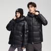 Men's and women's down jackets short annual new glossy leave-in hooded warm couples winter jacket
