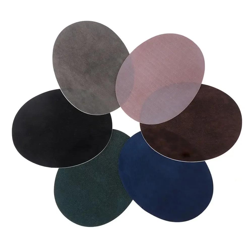 DIY Wildleder Wildleder Stoffflicken Oval Aufbügelbar Ellbogenflicken Reparaturabzeichen Jacke Oberteile