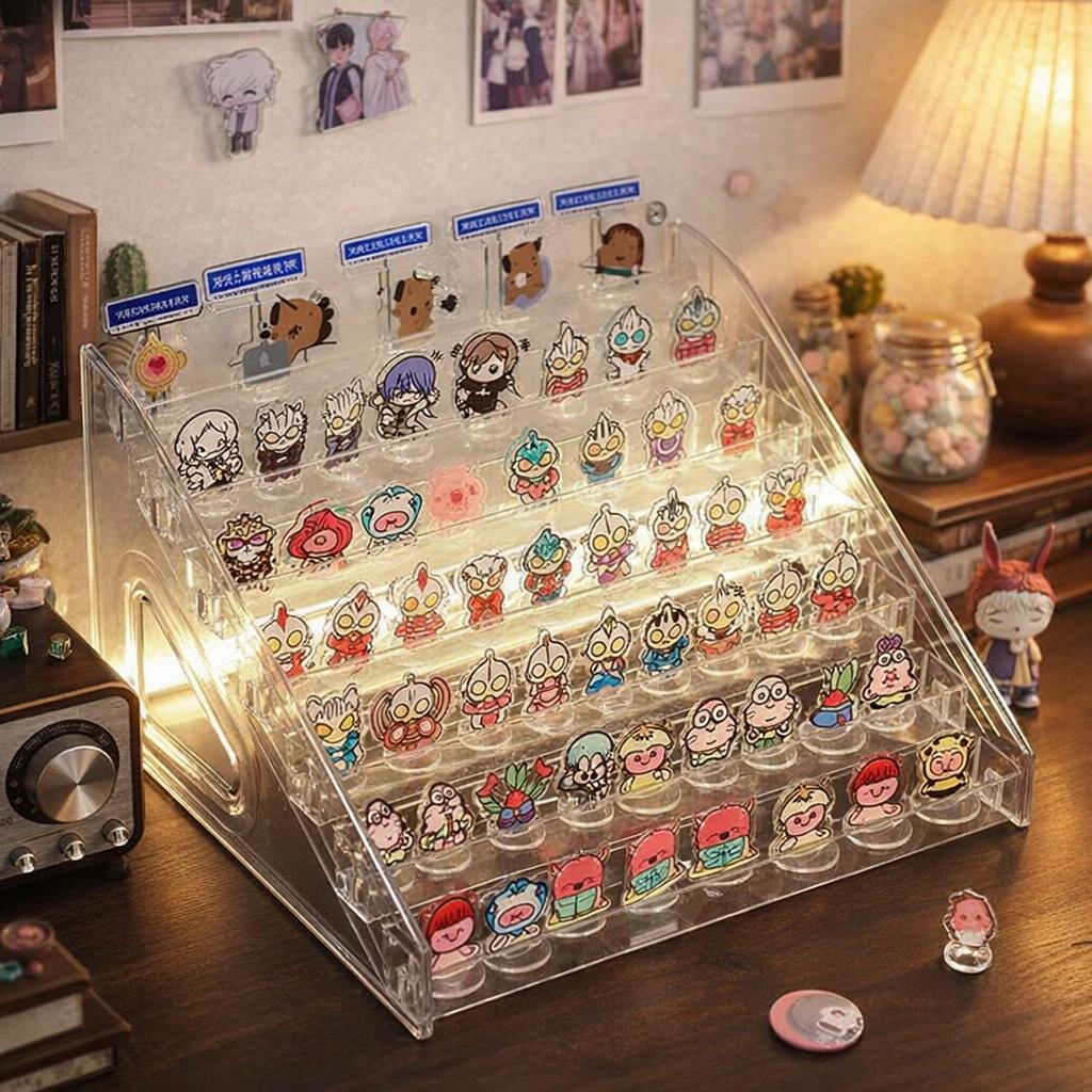 Version Display Stand Action Figure Cute Toy Desktop Organizer Holder Large Capacity Modern Minimalist Style Plastic Material