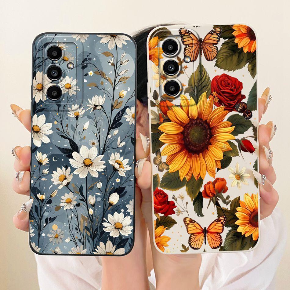 For Samsung Galaxy A05s A05 Cute Cat Flower Cartoon Phone Case For Samsung A05 A 05 05S A05S Shockproof Soft Silicone Cases