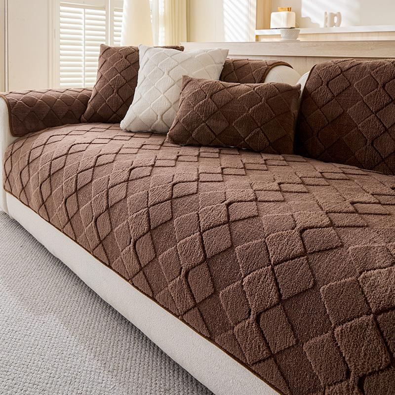 

1pc Bohemian Plush Sofa Cover - Non-Slip, Soft & Comfortable Pet-Friendly Couch Protector for All Sizes of Sofas, Soft Texture Cover, Sofa Decor 90*160cm