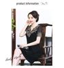 2024 Summer Chiffon Embroidered Dress: Mid-Length, Solid Color, Short-Sleeved, A-Line for Middle-Aged Women