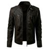 Giacca da Uomo Taglie Forti Autunno 2022 Color Block in Pelle con Collo Alto - Stile Trendy Europeo e Americano