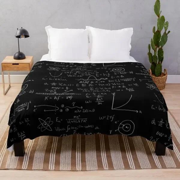 Mathematical Formula Flannel Throw Blanket Funny Math Blanket Queen Size for Couch Bed Sofa Decor Super Soft Cozy Warm Bedspread